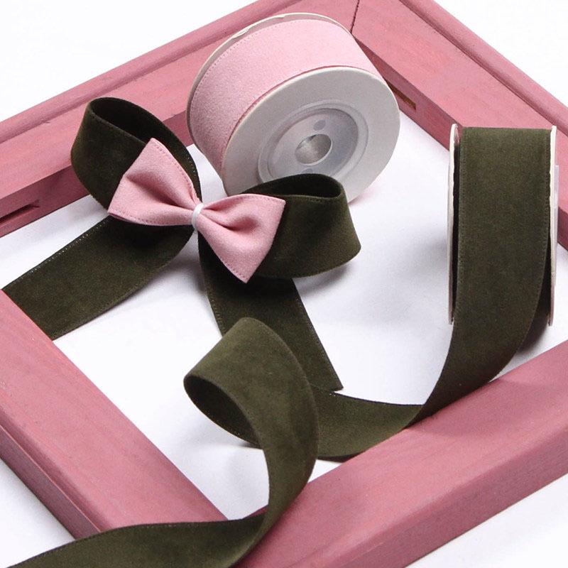 Nastro scamosciato double face 25/38 mm Nastro di velluto tinta unita per cucito abbigliamento DIY Fiocchi per capelli Decorazione cappelli Accessori per artigianato Fornitura