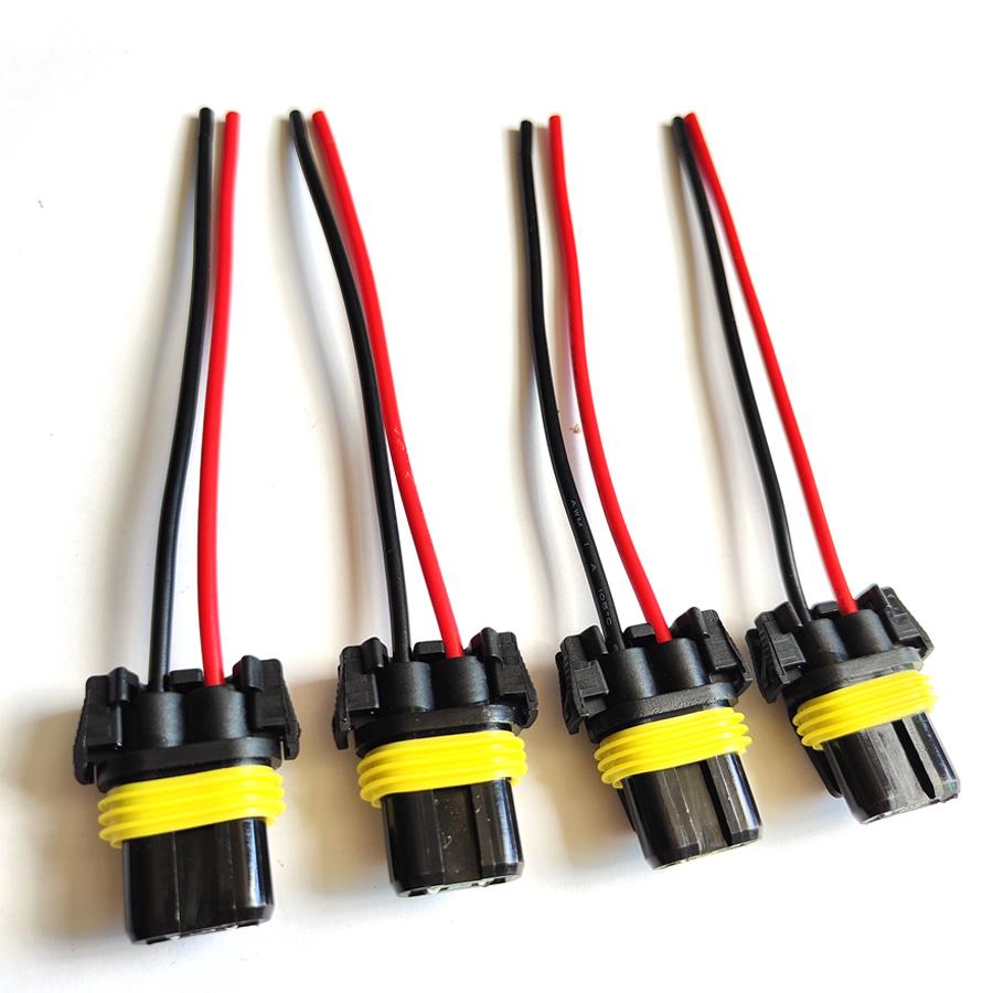 4Pcs 9005 9006 9012 Socket Connector Wiring Harness HB3 HB4 Female Plug Base Adapter Cable 9005 9006 9012