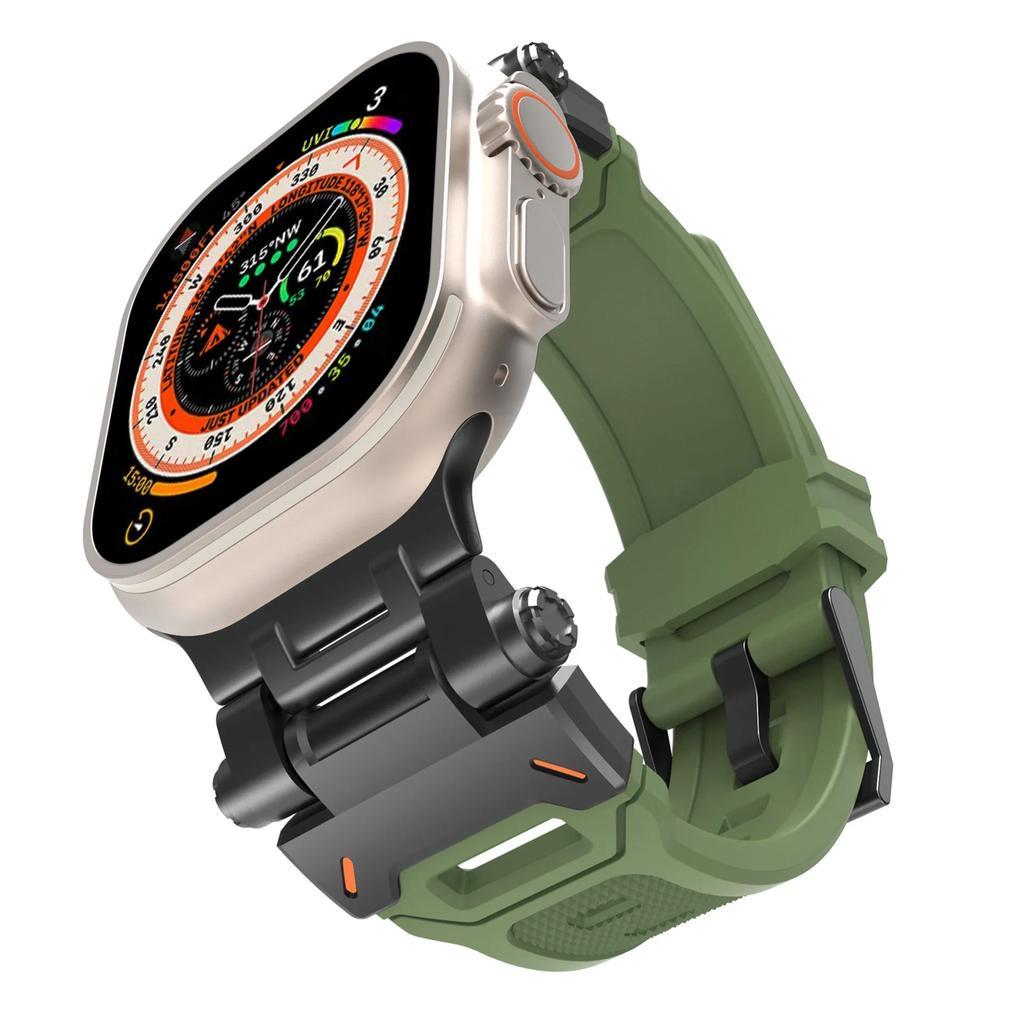 Silicone Strap for Apple Watch Strap Ultra 3 49mm 46 45 44 42mm Titanium Color Sports Watch Band for IWatch 11 10 9 87 6 5 4 SE3