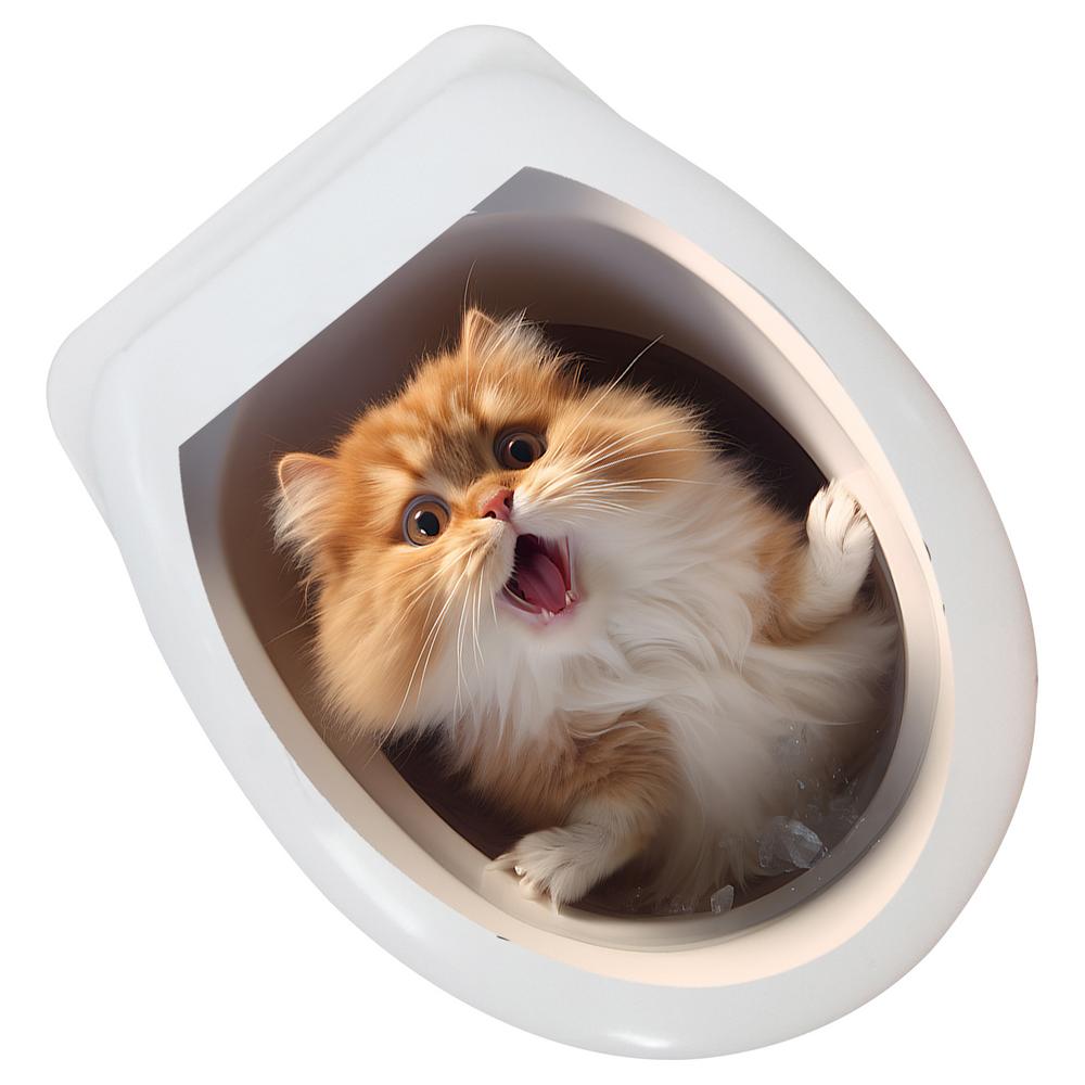 Toilet Seat 3D Decals Animal Decals Toilet Seat Cover Stickers Room Ornaments 3D Stickers For Kitchen Living Room Bedroom Nurser