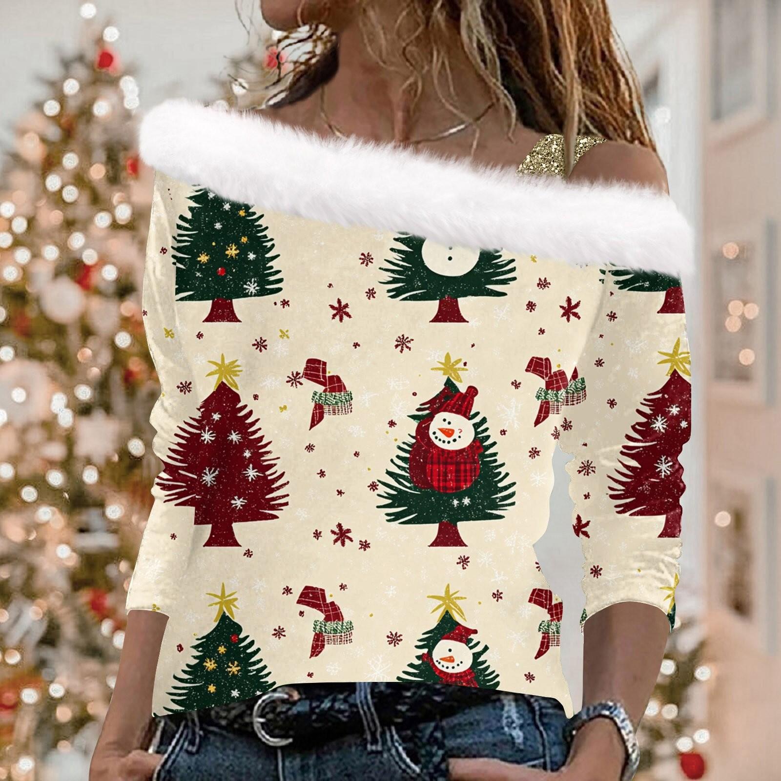 

Женский рождественский принт «Снежинка» с длинными рукавами из твила и воротником-пуловером XL жёлтый