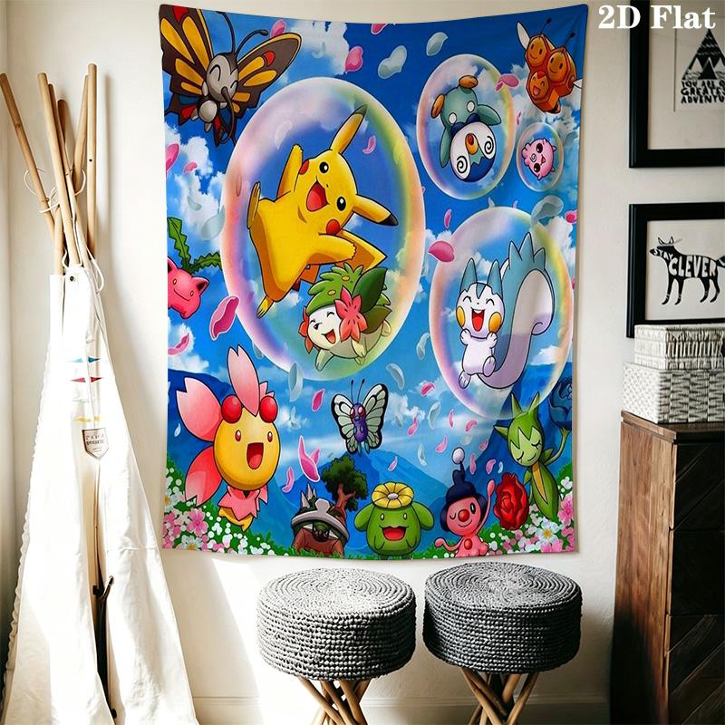 Pikachu Eevee Tapestry Wall Tapestry Fashion Print Background Cloth Wall Covering Decoration Homestay Soft Decoration Tapestry