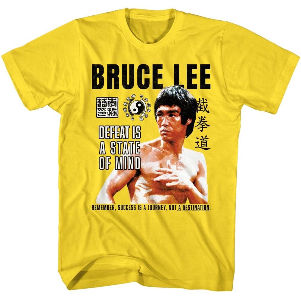 Bruce Lee Success is a Journey Men T Shirt Defeat is a State of Mind L