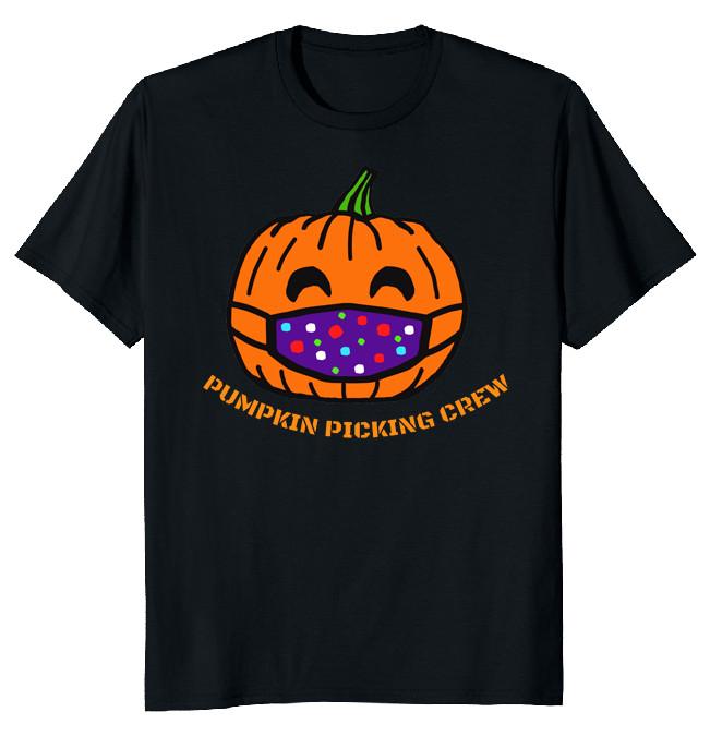 NEW LIMITED Pumpkin Picking Crew Halloween Funny Novelty Tee S
