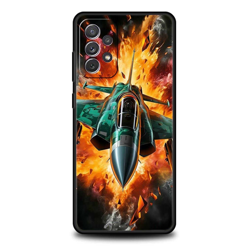 Custodia per Telefono Per Samsung Galaxy A15 A13 A51 A71 A41 A31 A21S A03S A05 A12 A32 A52 A23 A25 A33 A53 A73 5G Cover Aerei da Combattimento