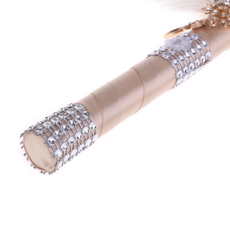 Handheld Crystal Flapper Fan Bridal Bouquet Fan for Dance Party Dropshipping