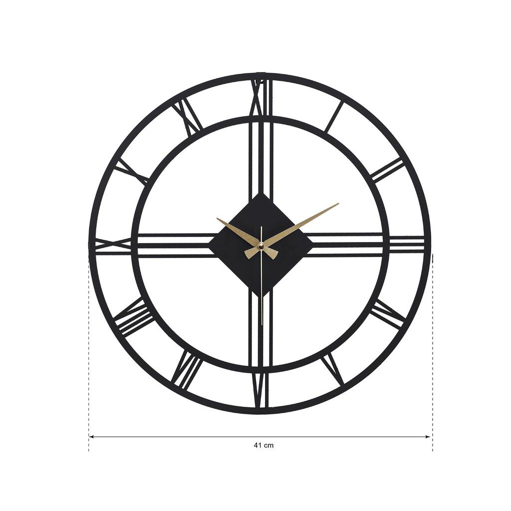 MUYIKA Roma Elegante New Collection Decor Metal Black Silent Mechanism Wall Clock 41x41cm, 50x50cm, Modern Wall Clock