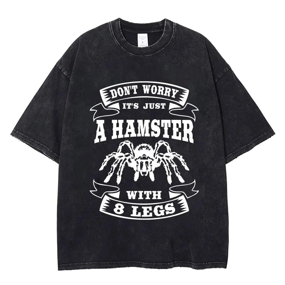 Spider Print Washed Vintage T Shirt Hip Hop Unisex Women T-shirt Harajuku Gothic Punk Cotton Summer Loose T Shirts Streetwear Y2k