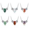 Natural Elegant Crystal Necklace For Women With Geometric Design And Titanium Steel Charm