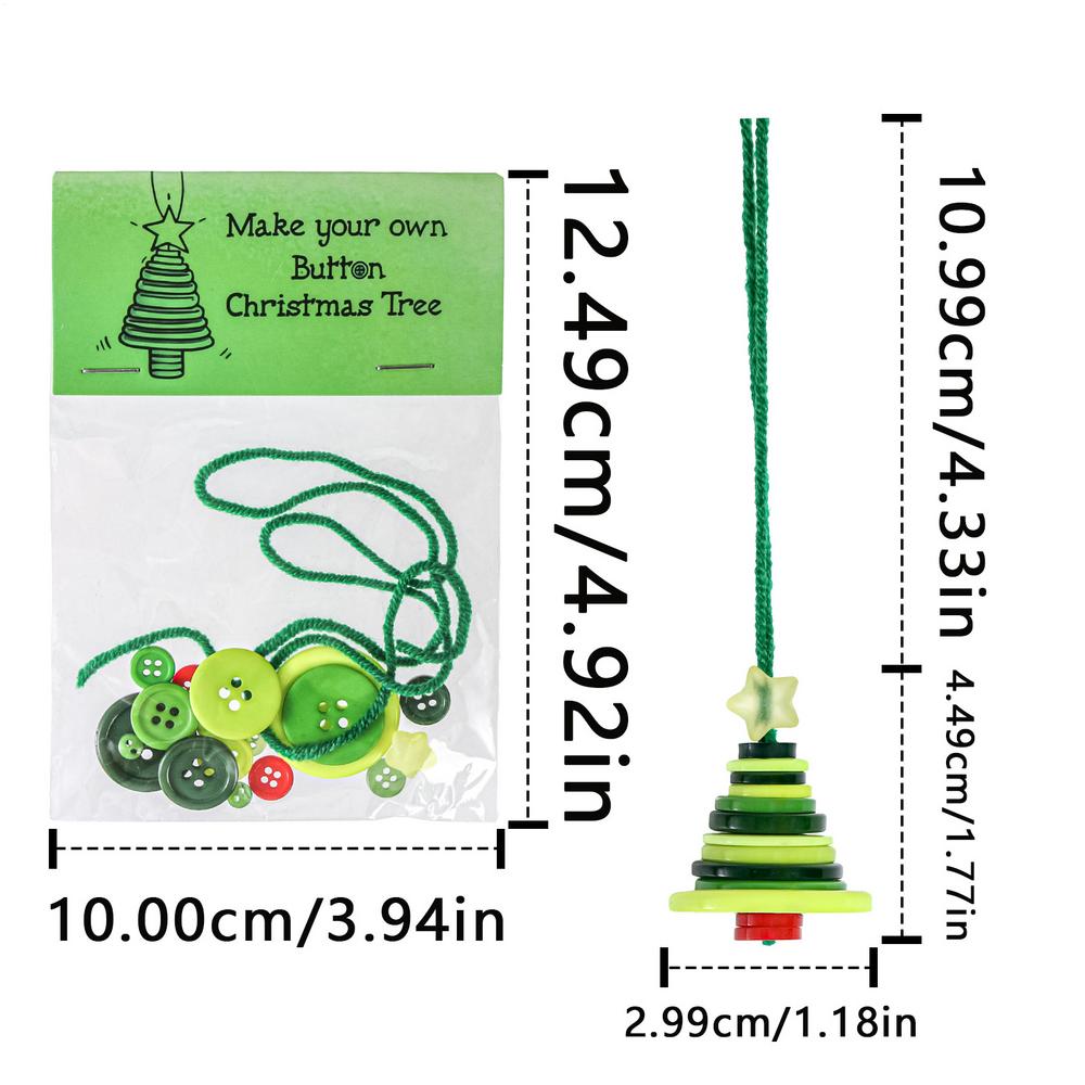 DIY Button Christmas Snowman Decoration Kit Interactive Hangable Cute Santa Claus Button Craft Button Christmas Tree Ornament