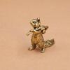 Solid Brass Office Desk Decoration Ornament Anti-Squirrel Bronze Tea Pet Craft Gift Handheld Piece