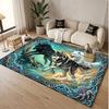 Wolf Theme Soft Crystal Velvet Rug Custom Name & Text Print Non Slip Floor Rug for Bedroom Living Room