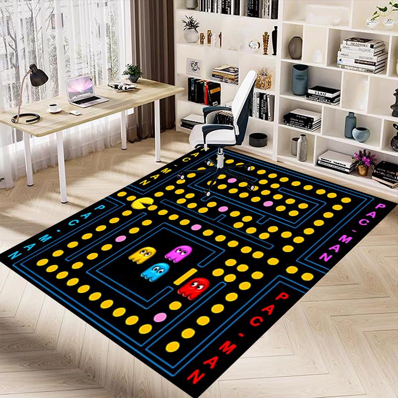 1pc Pacman Adventure Carpet for Playroom Bedroom Living Room Sofa Home Decor,kids Game Area Rug Non-slip Floor Mat Y730139