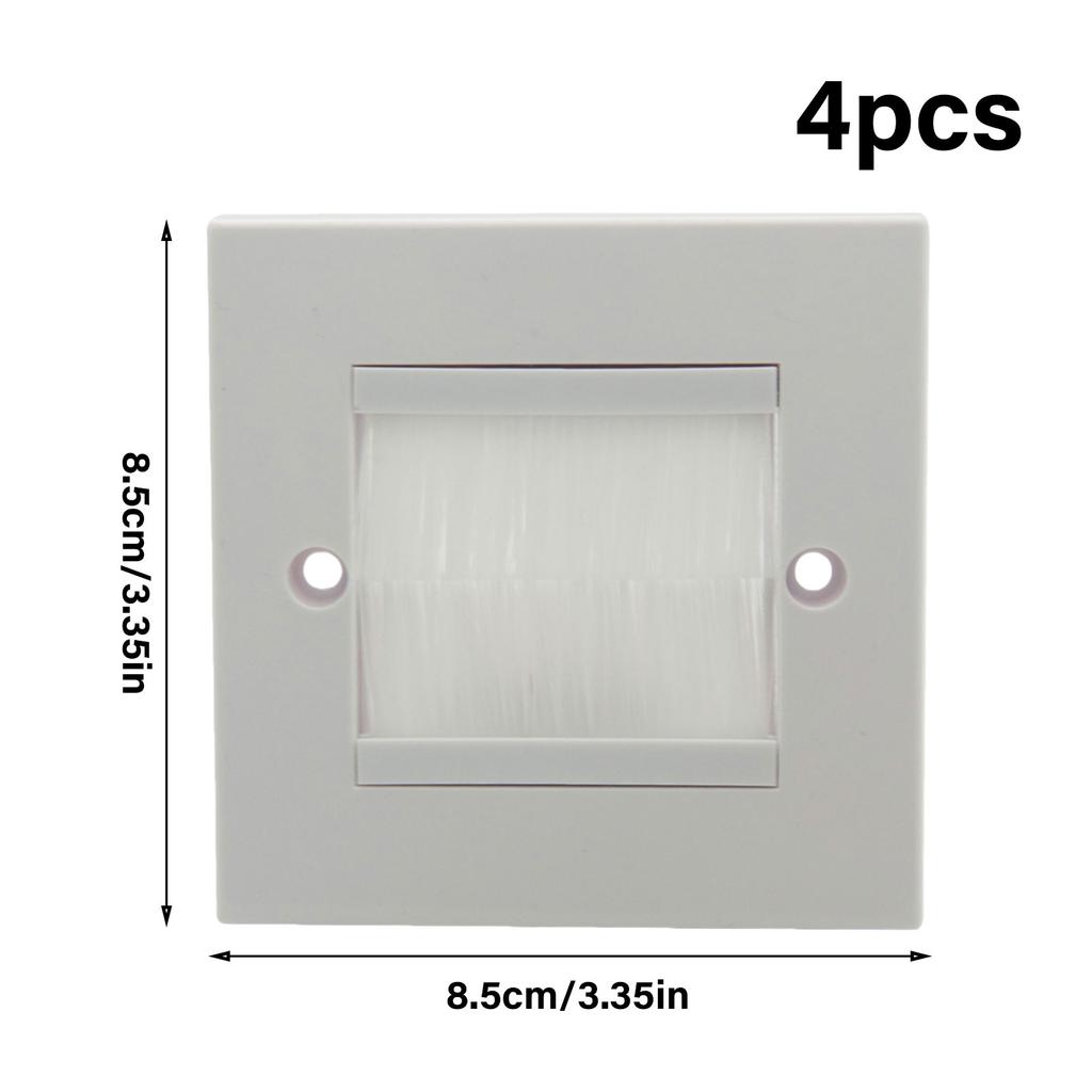 4Pcs Brush Wall Plate Port Insert Cover Cable Passthrough Wall Outlet Cable Entry Cover Wall Outlet Cable Entry Plate