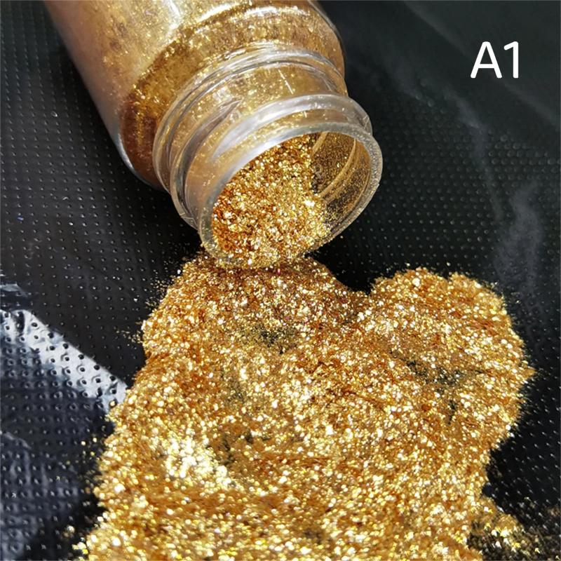 Nagelglitzer Glänzendes Glimmer-Perlenpulver 1 Flasche Gold-Weiß Hochglanz für DIY Harz Seife Kerze Bastelherstellung