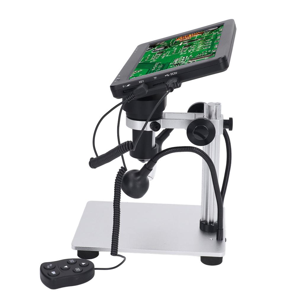 7 Inch Digital Microscope HD LCD Dispaly 1200x 12MP Soldering Microscope for Biological Observation and Watch Repair