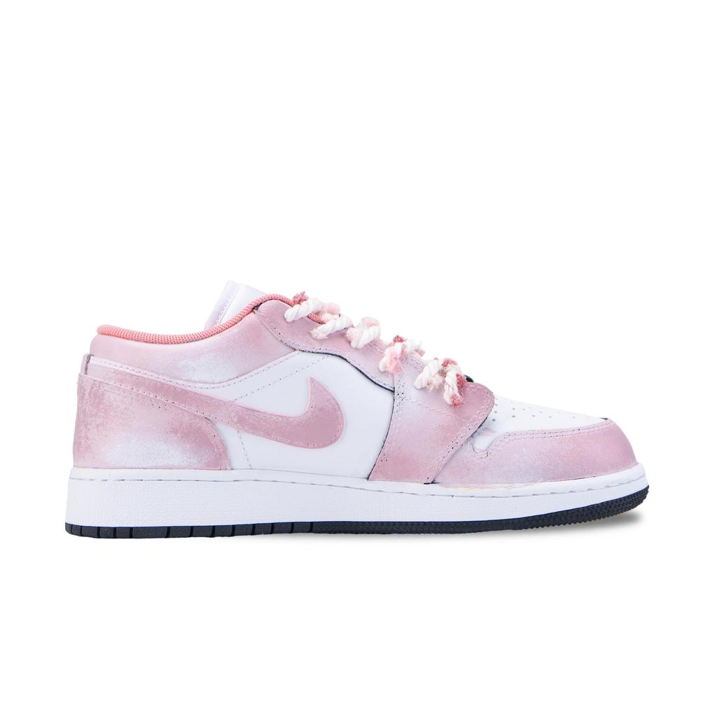 Jordan Air Jordan 1 Pink Dreamy Low Top Vintage Basketball Shoes Unisex Gold Powder 553560-025(Team836-)
