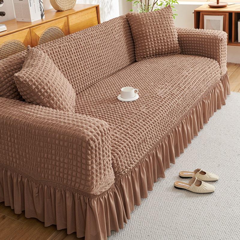 Sofa Cover Seersucker Skirt Model All Inclusive Universal Universal Lazy All Inclusive Full Cover Elastic Cover