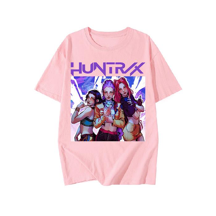 KPop Demon Hunters Fashion Short Sleeve Summer Colorful Printed Versatile Fashion Lightweight Short Sleeve Round Neck T-shirt