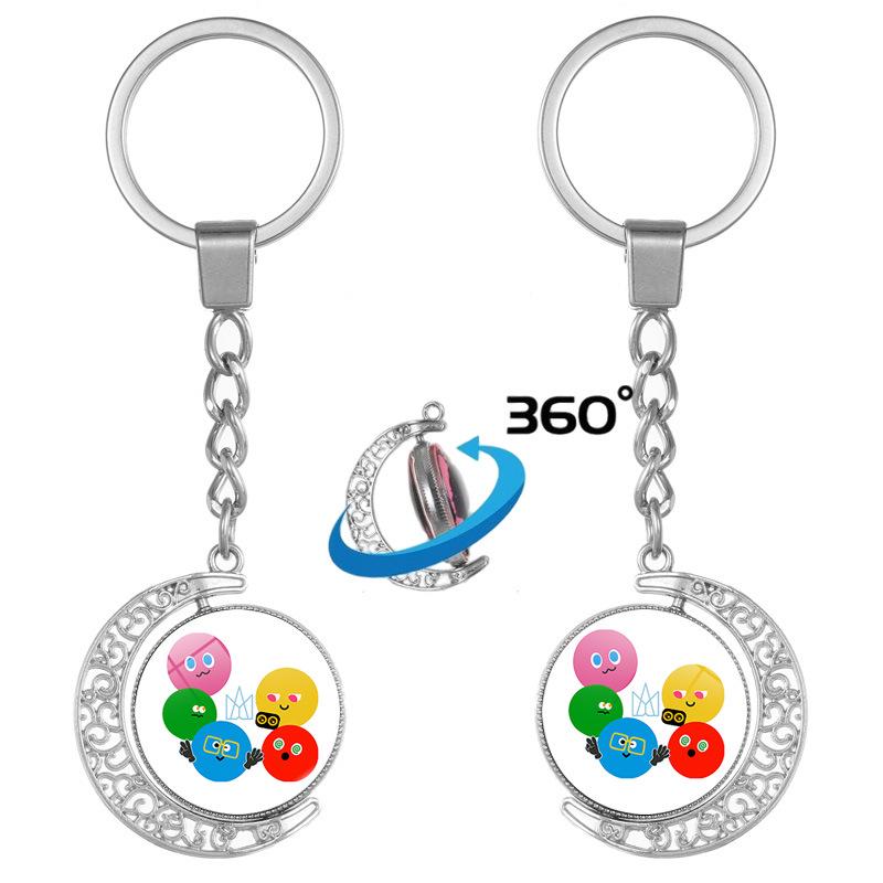 Double-Sided Rotating Moon Pendant & Mayday Ashin Keychain