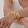 Women Anti Allergy Stainless Steel Cuff Bracelets Bangle, Trendy Wristband Jewelry Stacking Open Bracelet To Girls Mom Wife