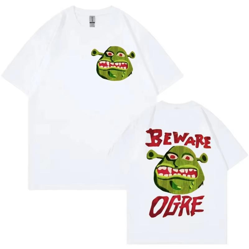 Vintage Animated Film Shrek Graphic T Shirts Men Women Gothic Short Sleeve T-shirt Fashion Casual Oversized T-shirts Streetwear