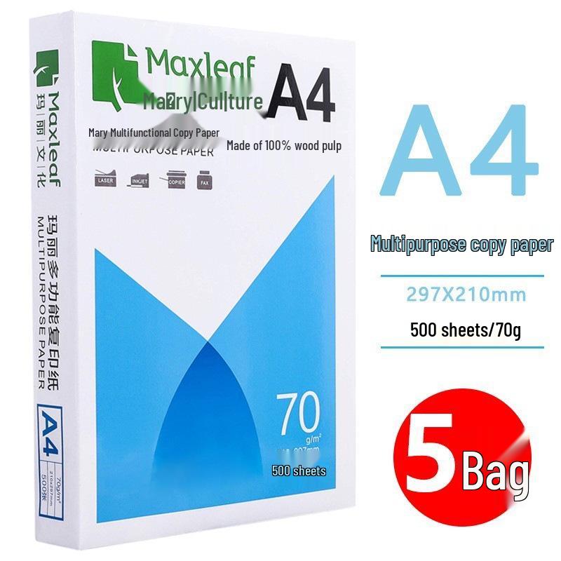 Mary A4 70g Printing & Photocopying Paper, 100 Sheets - White Draft Paper for Students & Office Use