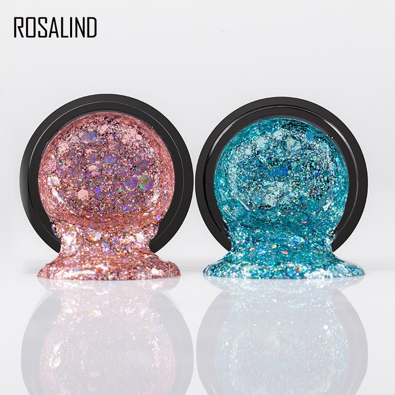 ROSALIND 5ml Shiny Diamond Gel Kit Bright For Nail Art Design LED/UV-lampe