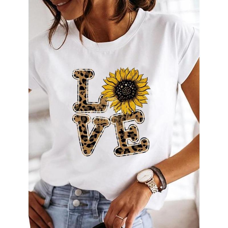 Women s Short-sleeved Insect Butterfly Dragonfly Print Round Neck T-shirt Women Clothes Oversized T Shirt Harajuku S