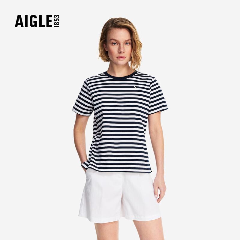 AIGLE Women s Classic UV Protection Striped T-Shirt M