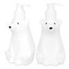 Plastic Shampoo Dispenser Bear Shaped White Lotion Dispenser Refillable Decorative Shower Bottle