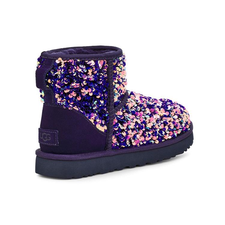 UGG CLASSIC MINI PU Thermal Abrasion Resistant Slip Resistant Short Mid Calf Snow Boots Women's Black Blue Purple 1112515-MDL