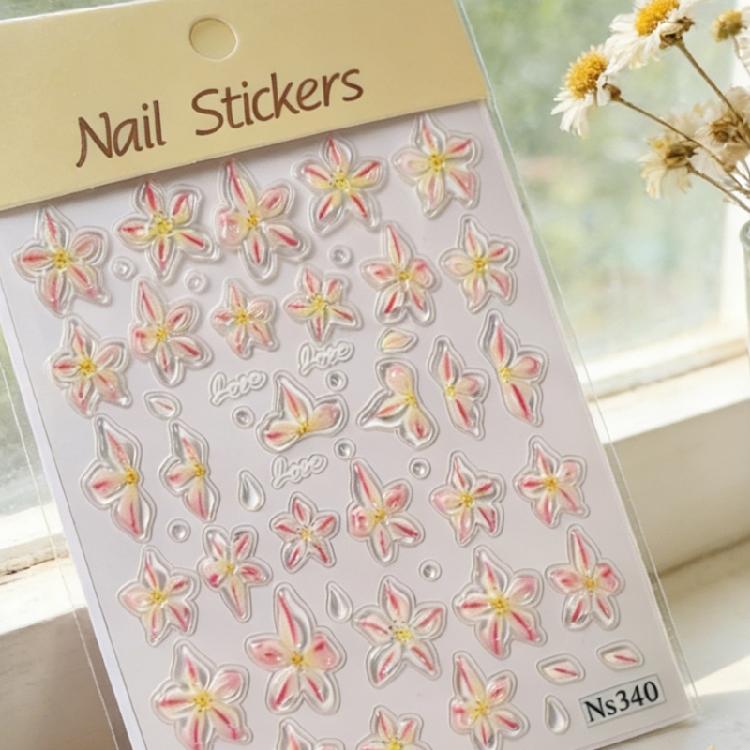 Stylish Shell Glow Flower Nail Stickers 5D Realistic Look High Quality Material Comfortable Wear All Day