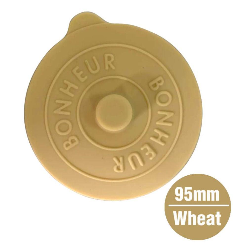 

with Convex Handle Heat Temperature Preserve Cup Accessories Mug Cover Cup Caps Sealing Lid wheat-3pcs