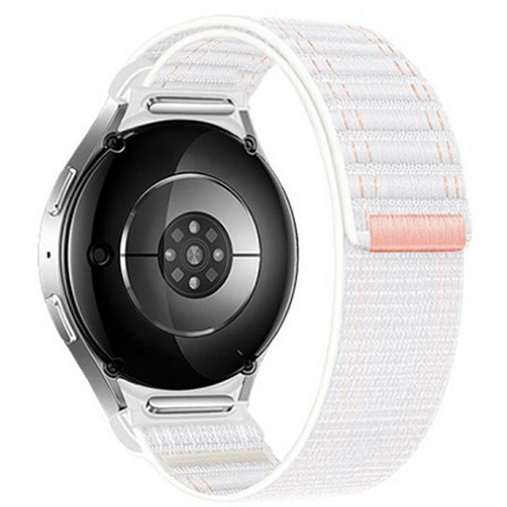 For Samsung Galaxy Watch7 44mm / 40mm Watch Band Quick Release Button Wave Pattern Magic Tape Nylon Wrist Strap