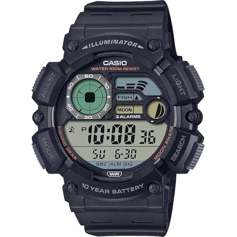 

[Casio] CASIO digital men s watch Equipped with fishing data & moon data display function WS-1500H-1AV black overseas model [product]