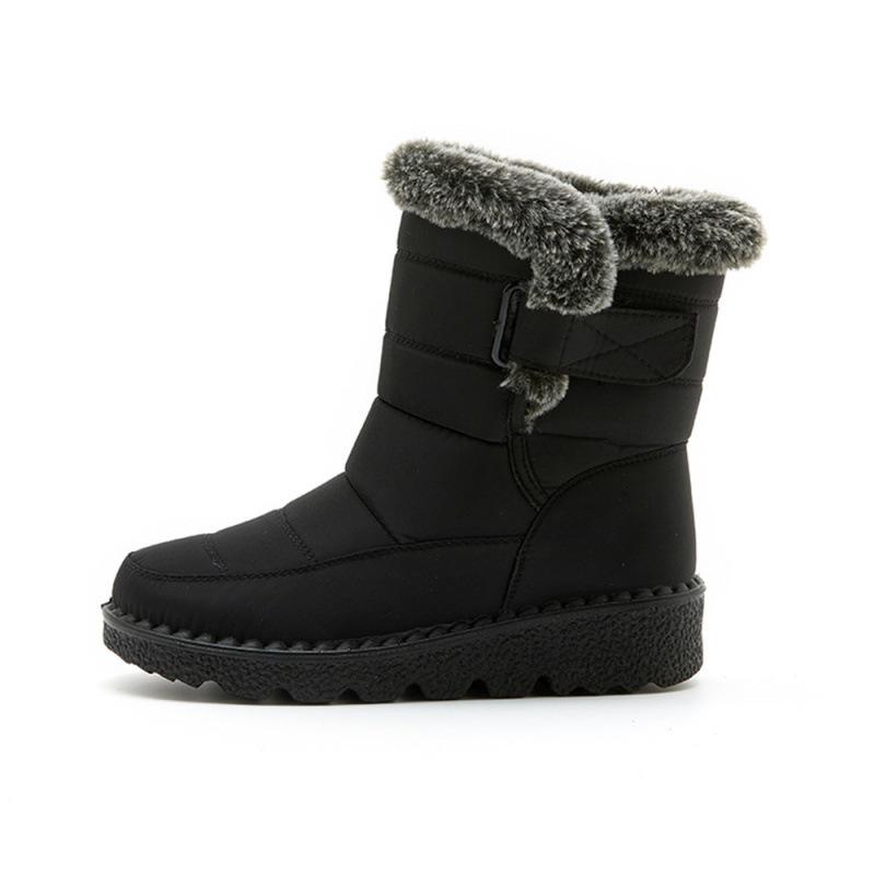 Foreign trade fur collar imitation rabbit hair tall tube warm women's snow boots Velcro waterproof women's boots casual women's shoes