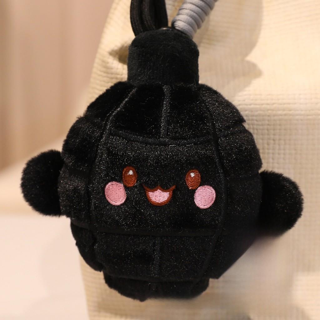

Plush Hand Grenade Toy Keychain With Soft Pp Cotton For Kids And Collectors чорний