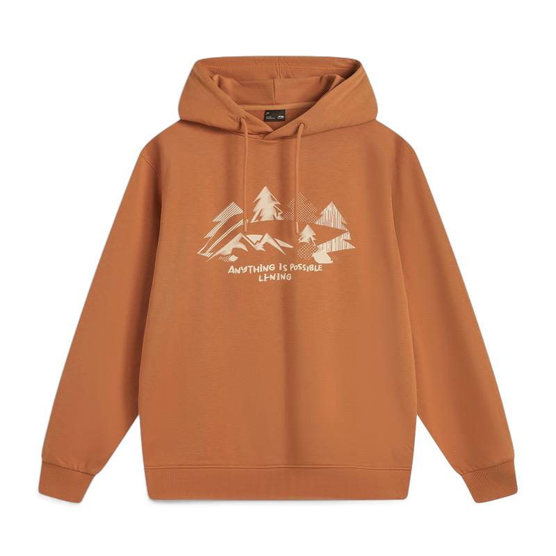Li-Ning 2025 Unisex Fashion Print Hooded French Terry Sweatshirt AWDV355