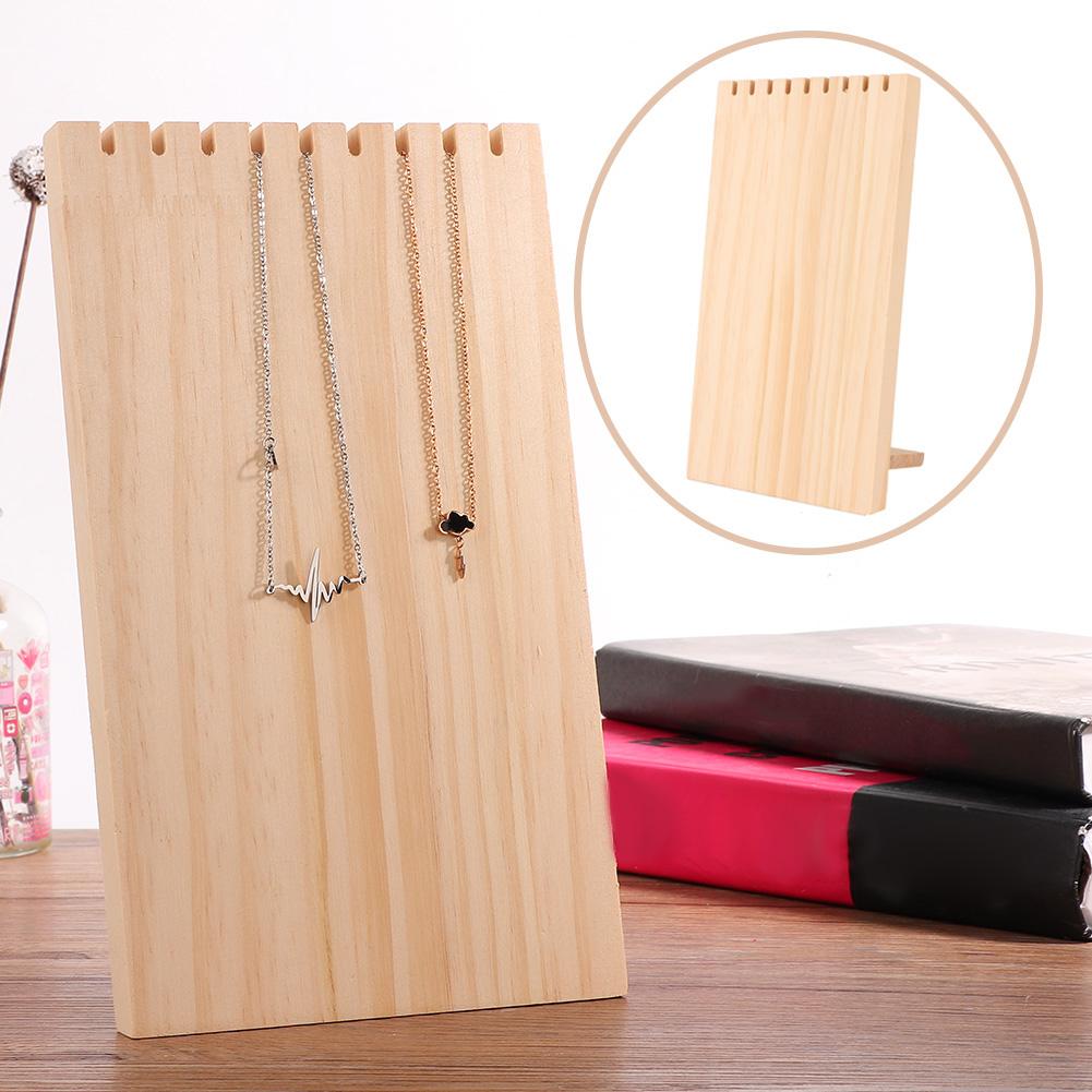 9 Fächer Schlichte Holz Schreibtisch Deko Ornament Halskette Schmuck Display Board Ständer Aufbewahrung