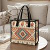 Bohemian Geometric Pattern Tote Bag Casual Ladies Shoulder Handbag for Daily Shopping Travel Use