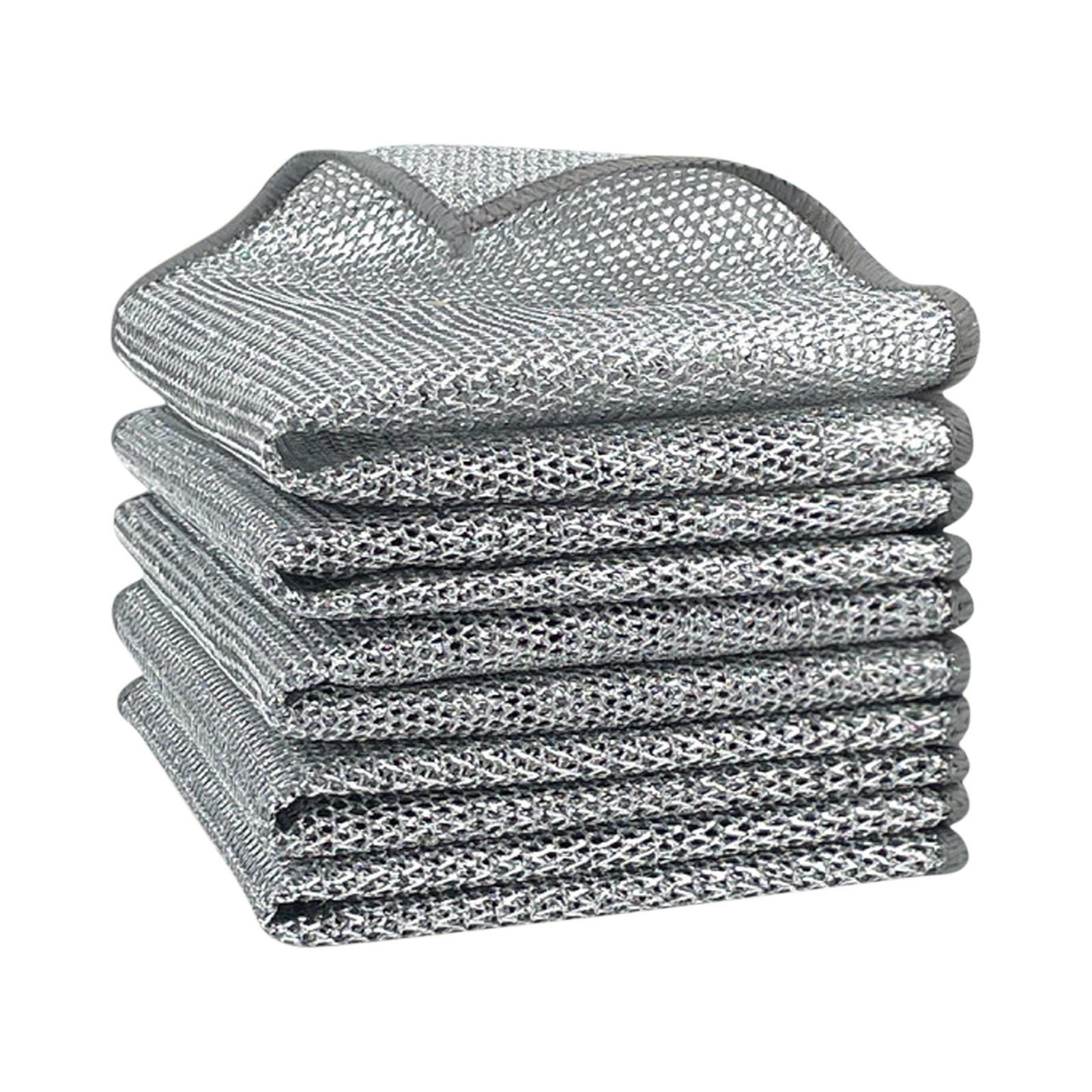 

Салфетка из стальной проволоки, специальная стальная проволока для уборки кухни, металлическая проволока, щетка для антипригарного масла, салфетка для посуды 12 шт. One Size