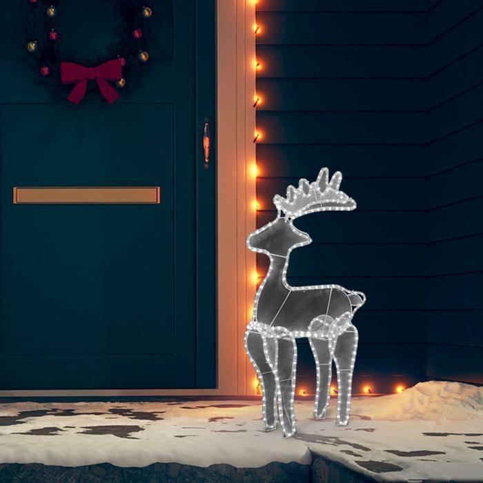 VidaXL Décoration de Noël de Renne avec Maille 306 LED Renne Illuminé Décoration de Vacances Jardin Arrière-cour Extérieur 329823