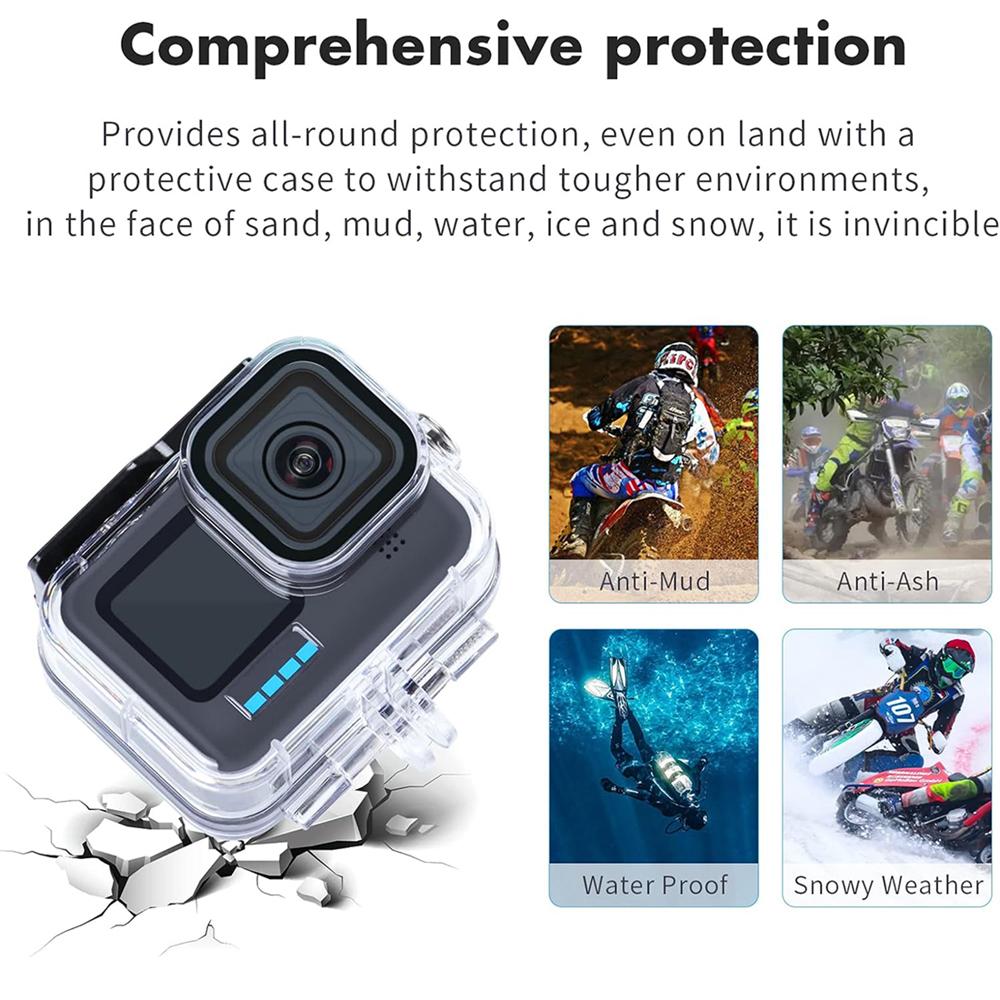 60M Waterproof Case for GoPro Hero 13 12 11 10 9 Underwater Diving Housing Dive Cover for Go Pro Hero 9 10 11 12 13 Accessories
