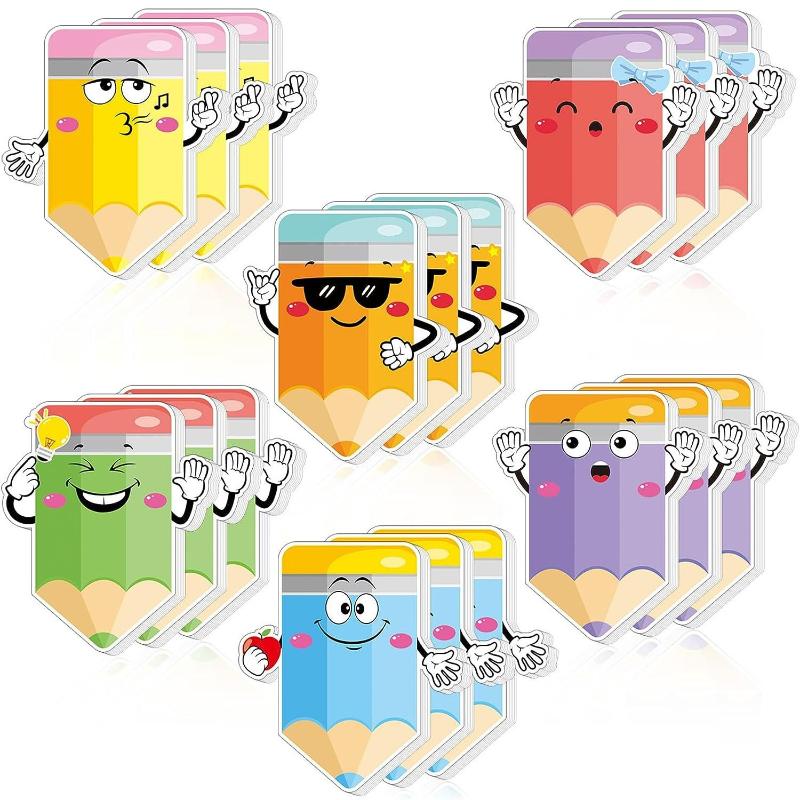 New Cute Cartoon Pencil Shaped Sticky Note Children s Handbook Cartoon Decoration Sticker Learning Memo Notebook