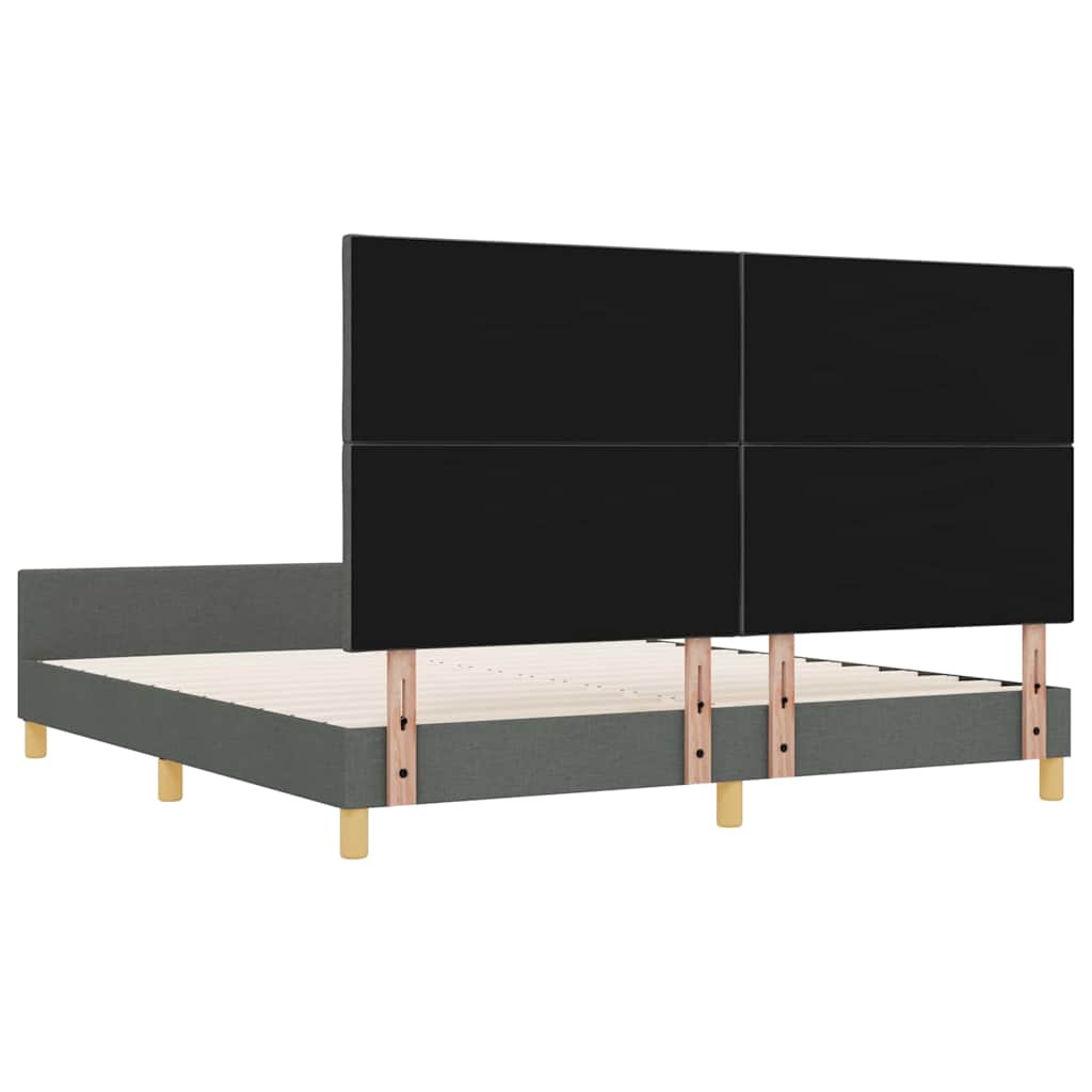 Bed Frame with Headboard Dark Gray 180 x 200 cm Fabric