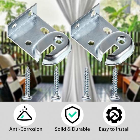 Sumnacon Metal Window Shade Brackets-4PCS Roller Shade Hardware ide and Outside Mount with Screws,Sturdy Roller Shades Bracket for Living