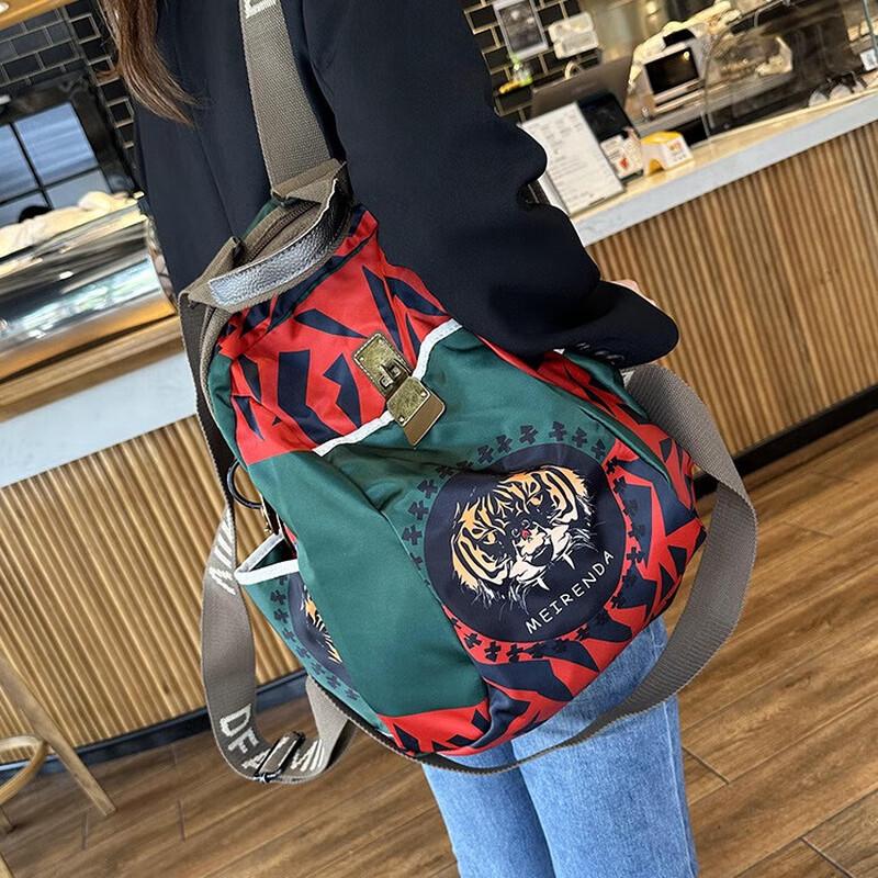 Women's Trendy Tiger Head Multi-Purpose Oxford Backpack