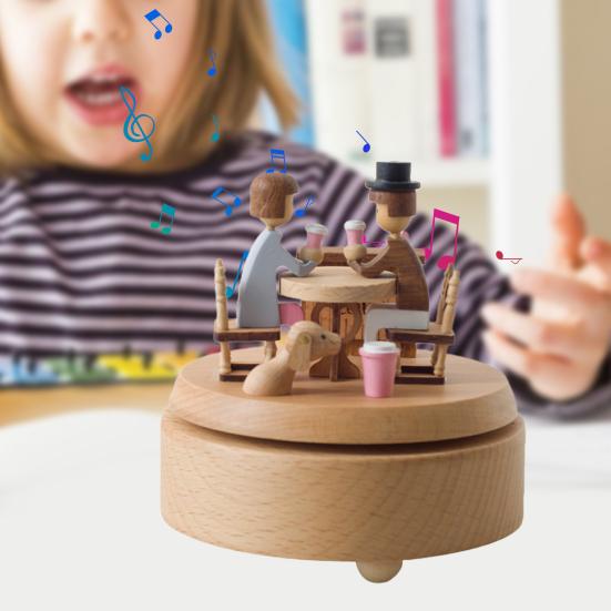 

Деревянная музыкальная шкатулка, не требующая батареек, с гладкими краями, креативной формы, без заусенцев, с чистым звуком, декоративная, из бука, очаровательная белый