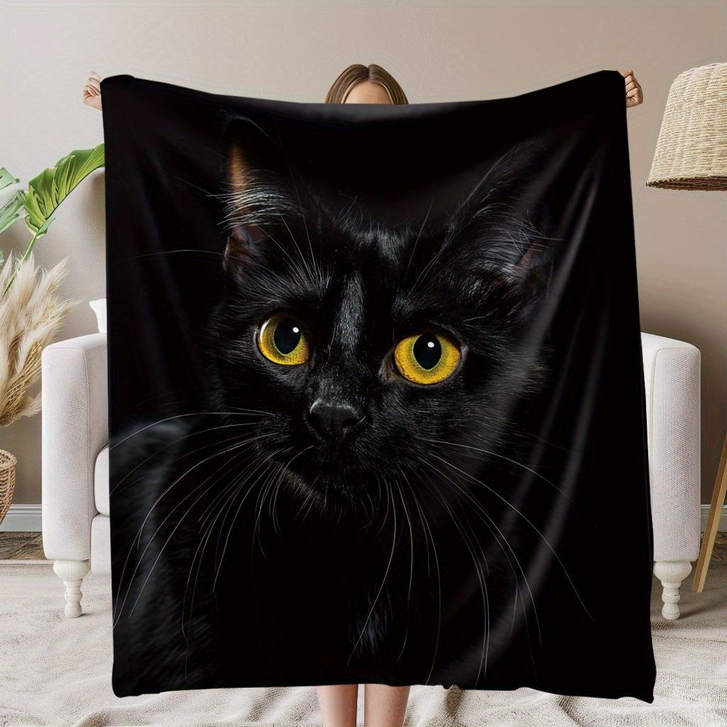 Cute Pet Cute Cat Blanket Fun Kitten Soft Flannel Blanket Modern Suitable for Home Air Conditioner Blanket